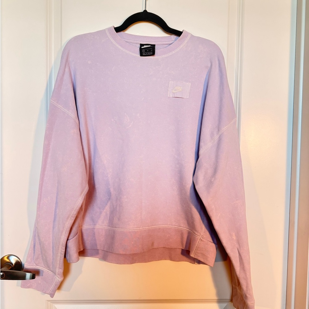 Nike Women's Acid Washed Lavender Sweatshirt
